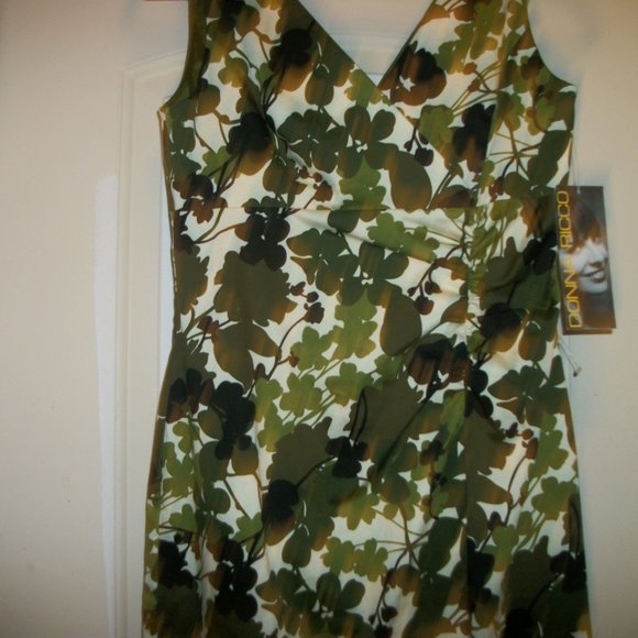 WHITE LOTUS STYLEJUNGLE PRINT DESIGNER NWT DONNA RICCO NEW YORK SHEATHE DRESS 6 - Picture 4 of 7